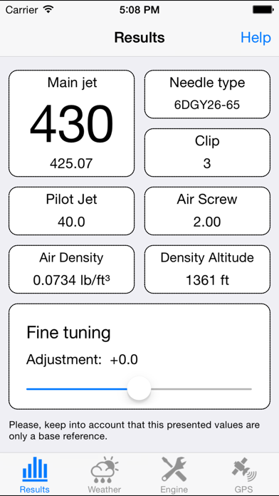 Jetting for Honda CR 2T Screenshot