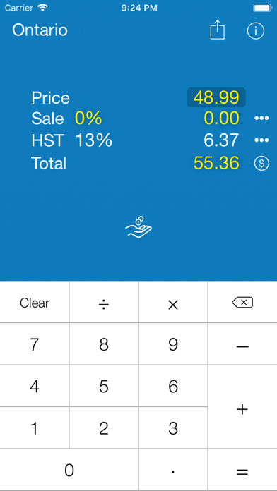 Sales Tax CANADA Calculation Screenshot