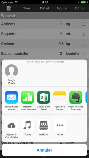 Capture d'écran de Listes D'achats sur iPhone 3