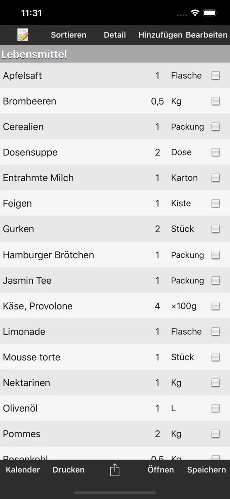Einkaufslisten