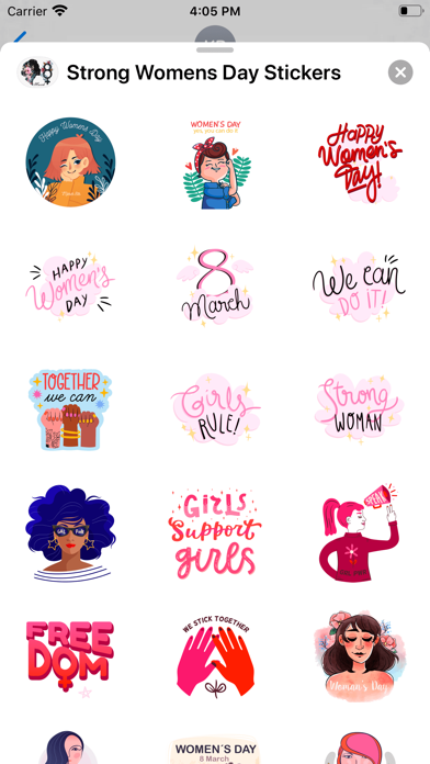 Strong Women's Day Stickers Screenshot