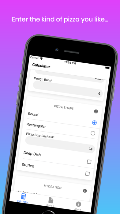 Pizza Dough Calculator Basic Screenshot