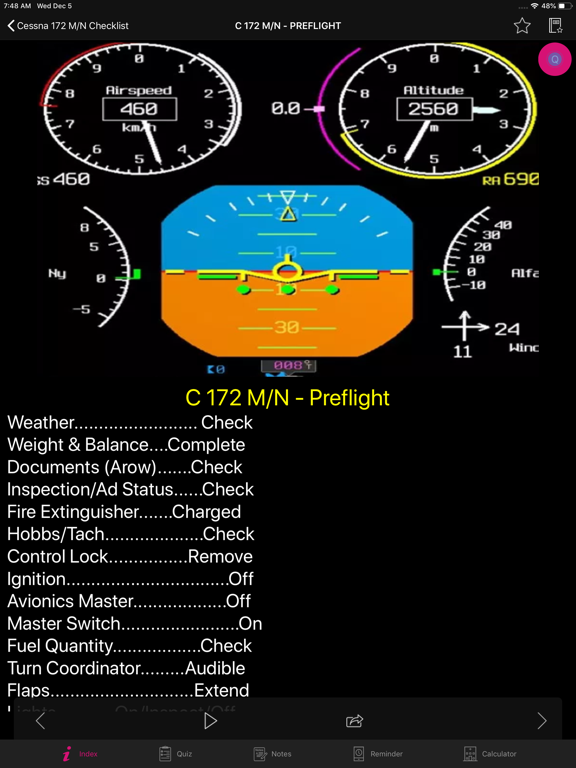 Screenshot #6 pour Cessna 172 M/N Checklist