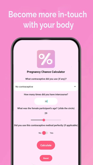 Pregnancy Chance Calculator Screenshot