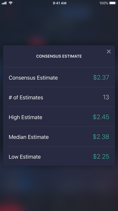 Earnings Season Screenshot