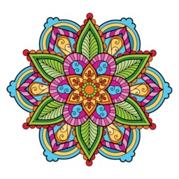 Flowers Coloring Pages for Adults Mandala Red Rose by ROMAN SAFRONOV