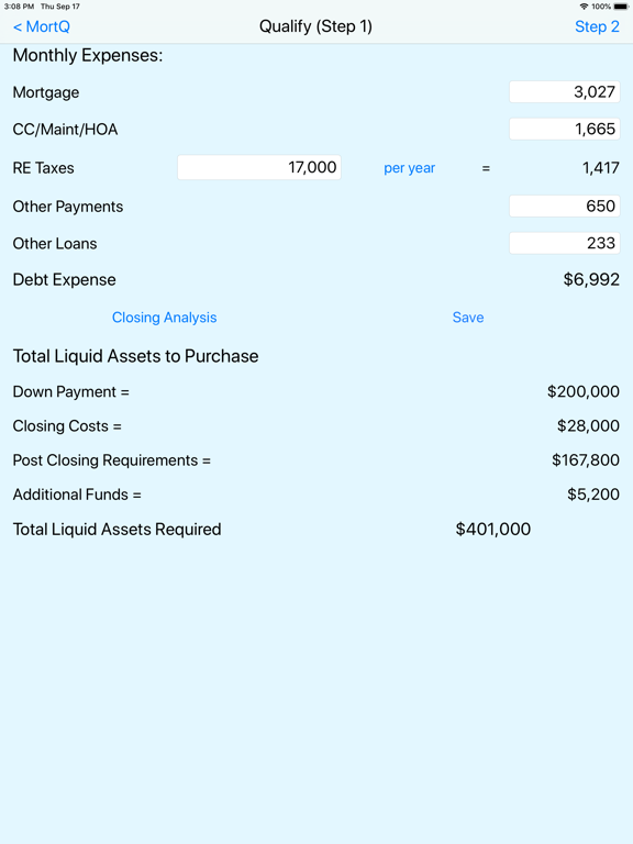 Screenshot #6 pour MortQ Mortgage Qualifier