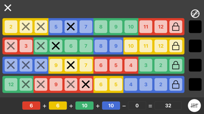 X-Out: Qwixx Scoresheet Screenshot