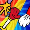 Amazing paper hand circus icon