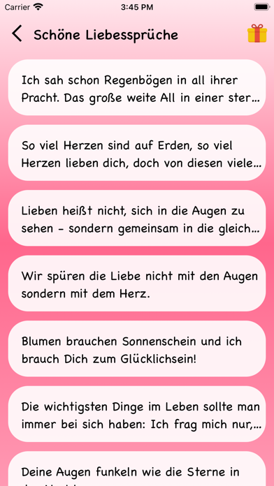 Schöne Liebessprüche Screenshot