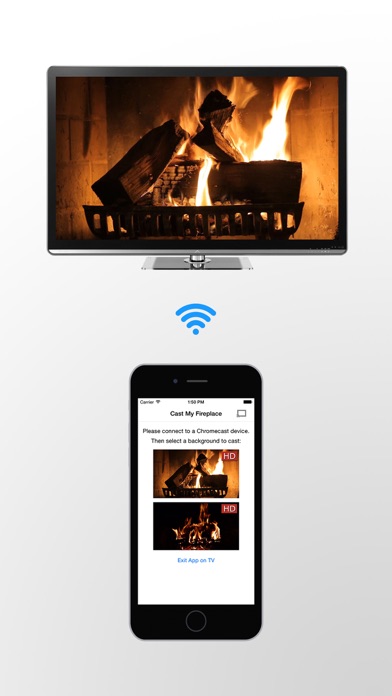 Screenshot #1 pour Fireplace on TV for Chromecast