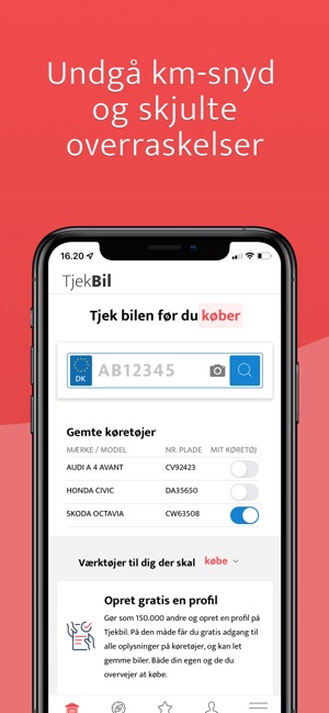 TjekBil - tjek nummerplade on the App Store