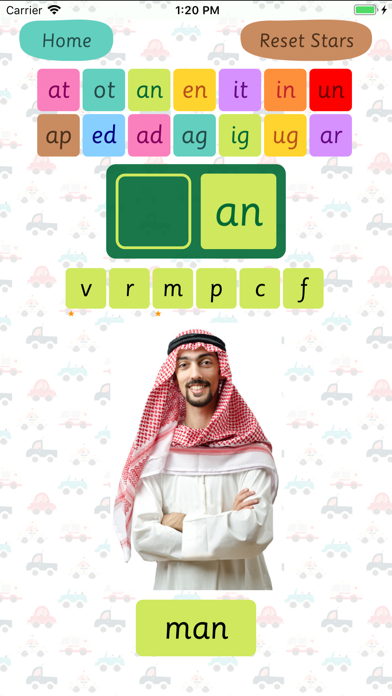 3 Letter CVC Words Formation Screenshot
