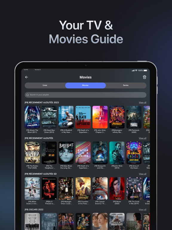 GSE Smart IPTV Player Live TV iPad screenshot 1 - Entertainment app