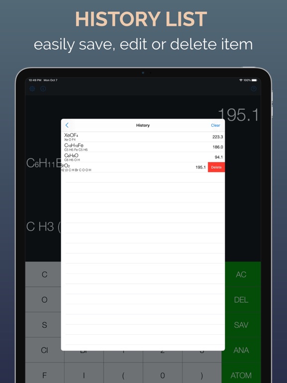 Chem_Calculator iPad screenshot 4 - Education app