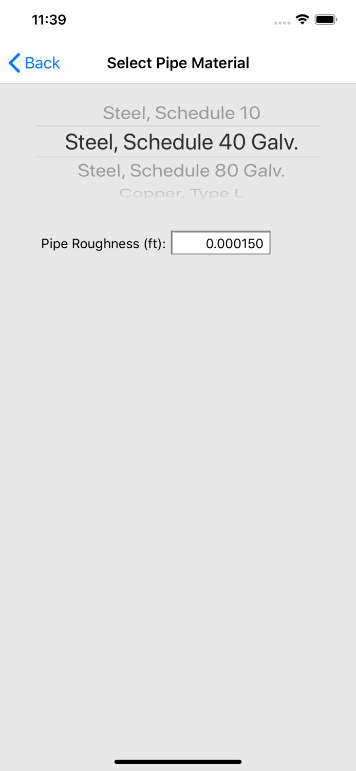 HVAC Pipe Sizer - Gas Low