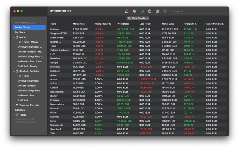 My Portfolios Pro Screenshot