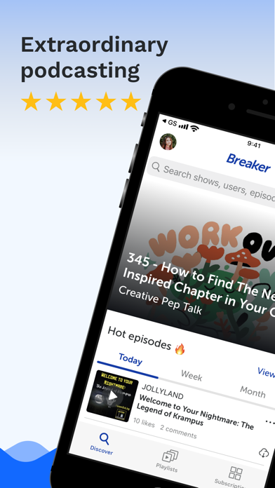 Screenshot #1 pour Breaker—The social podcast app