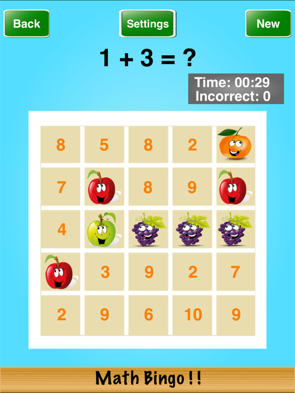 Math Bingo ! ! iPad screenshot 1 - Education app