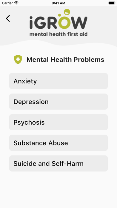 iGrow Mental Health First Aid Screenshot