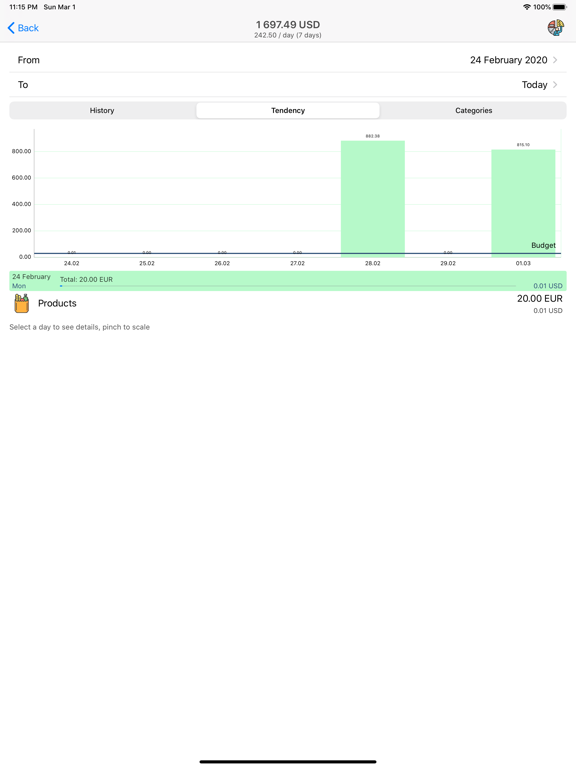 Money Manager+ iPad screenshot 5 - Finance app