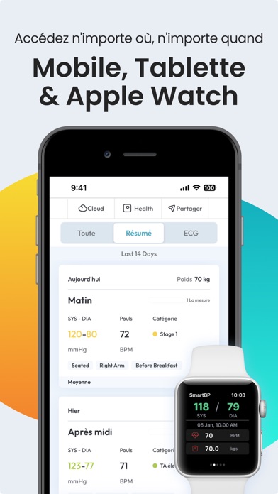 Télécharger Tension Artérielle SmartBP pour iPhone / iPad sur l'App Store  (Medecine)
