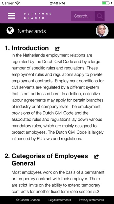 Clifford Chance Employment Law Screenshot