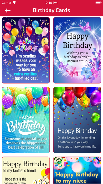 Screenshot #2 pour Birthday Wishes & Cards