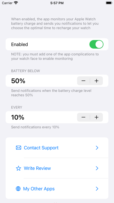Watch Battery Monitor Screenshot