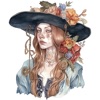 Boho Floral Witch Stickers icon