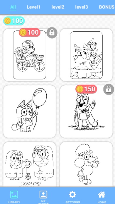 Coloring Bluey by number Screenshot