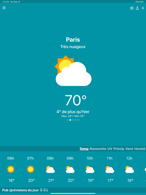 Screenshot #5 pour Météo, Prévisions: Weather Sky