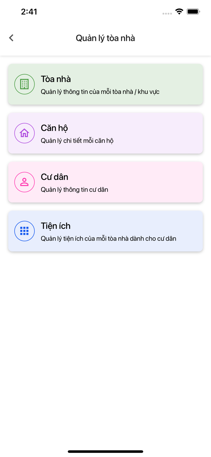 neoHome App quản lý toà nhà