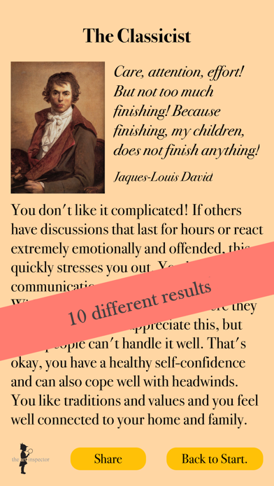 Personality test - arts Screenshot