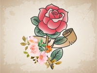 Rose andFlowerFragnance Sticker