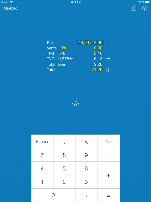 Screenshot #5 pour Taxes de vente Québec/Canada