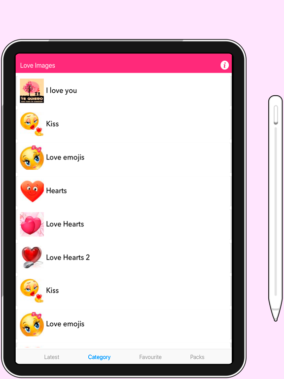 Wasticker for Whatsapp love iPad screenshot 4 - Entertainment app
