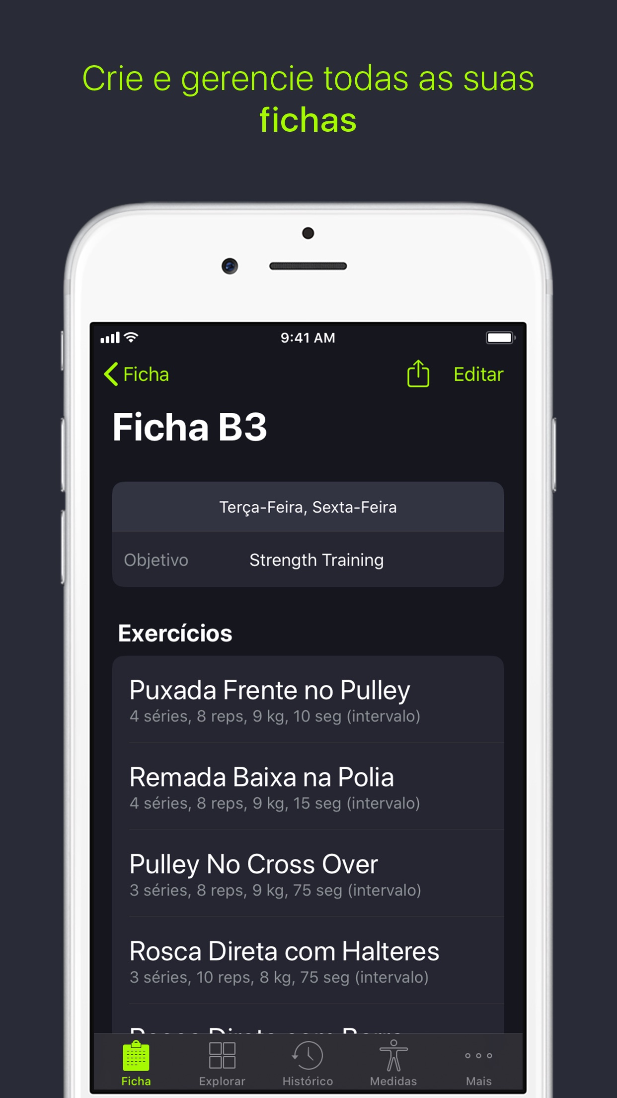 Screenshot do app SmartGym: com Treinos em Casa