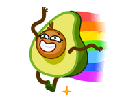 Funny Avocado Animated Sticker