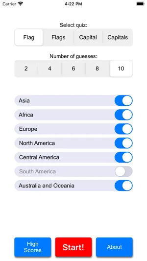 The Countries, Quiz screenshot 1