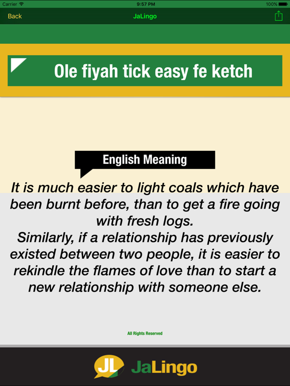 Jamaican Dictionary - JaLingo iPad screenshot 4 - Education app