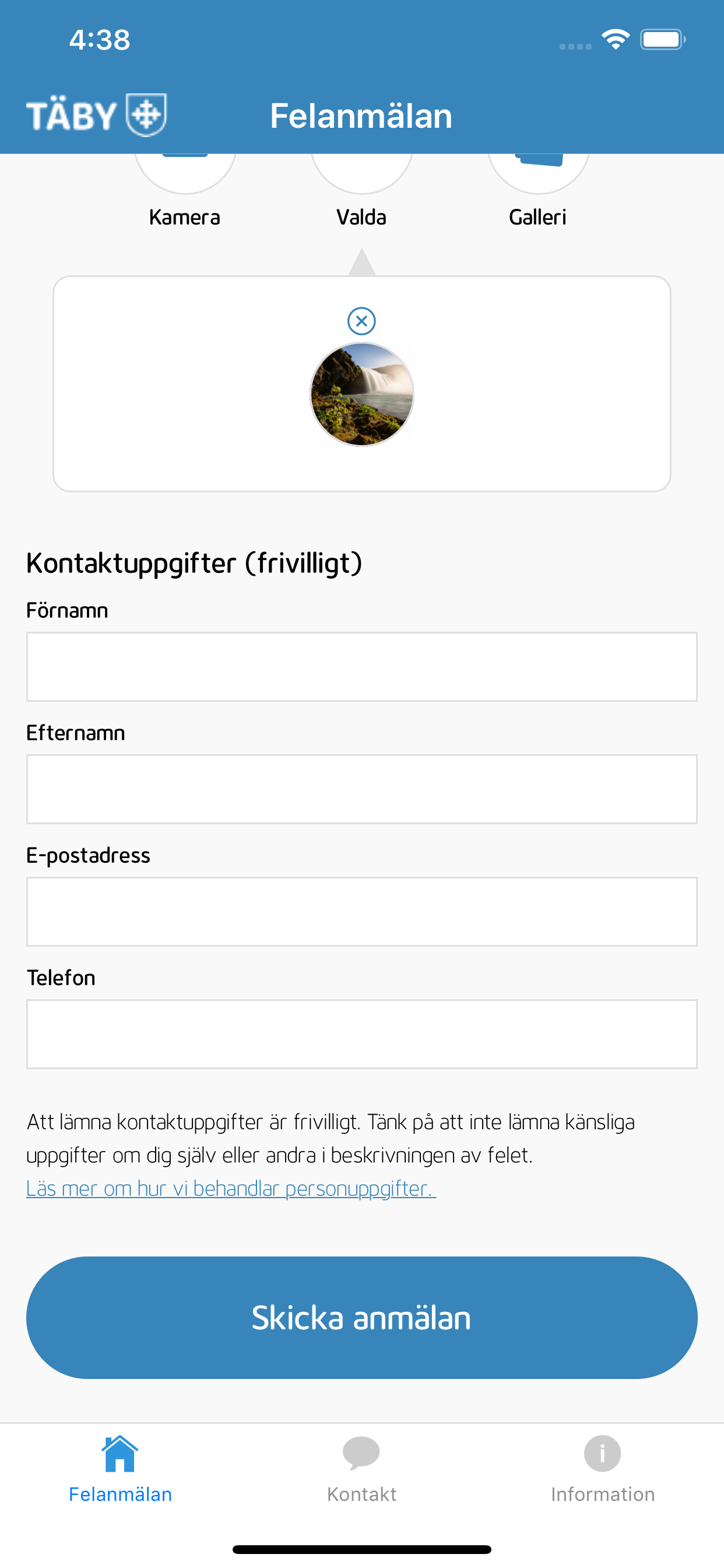 Felanmälan i Täby kommun
