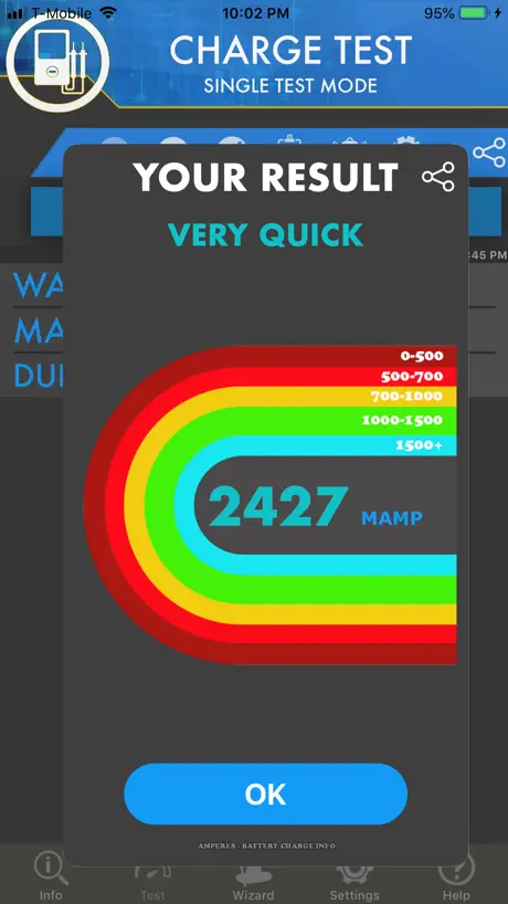 Ampere - battery charge info