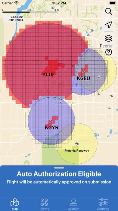 LAANC Drone Airspace Approval Screenshot