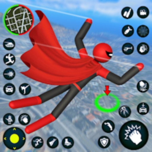 Stickman Rope Hero Spider Game iOS App