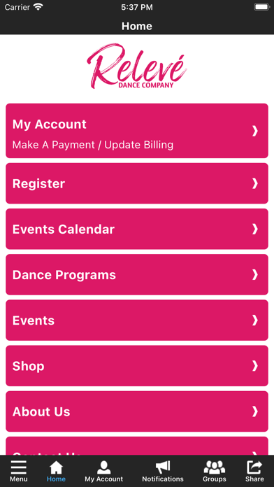 Relevé Dance Company Screenshot