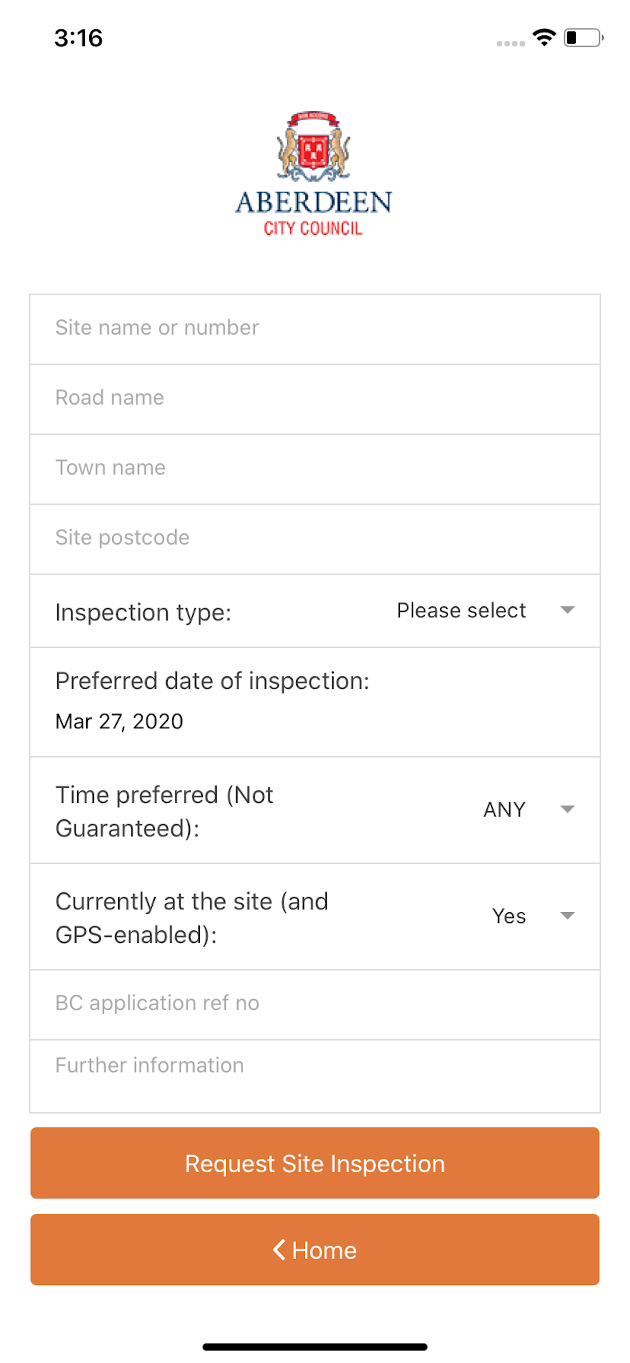 LABC Inspection Request