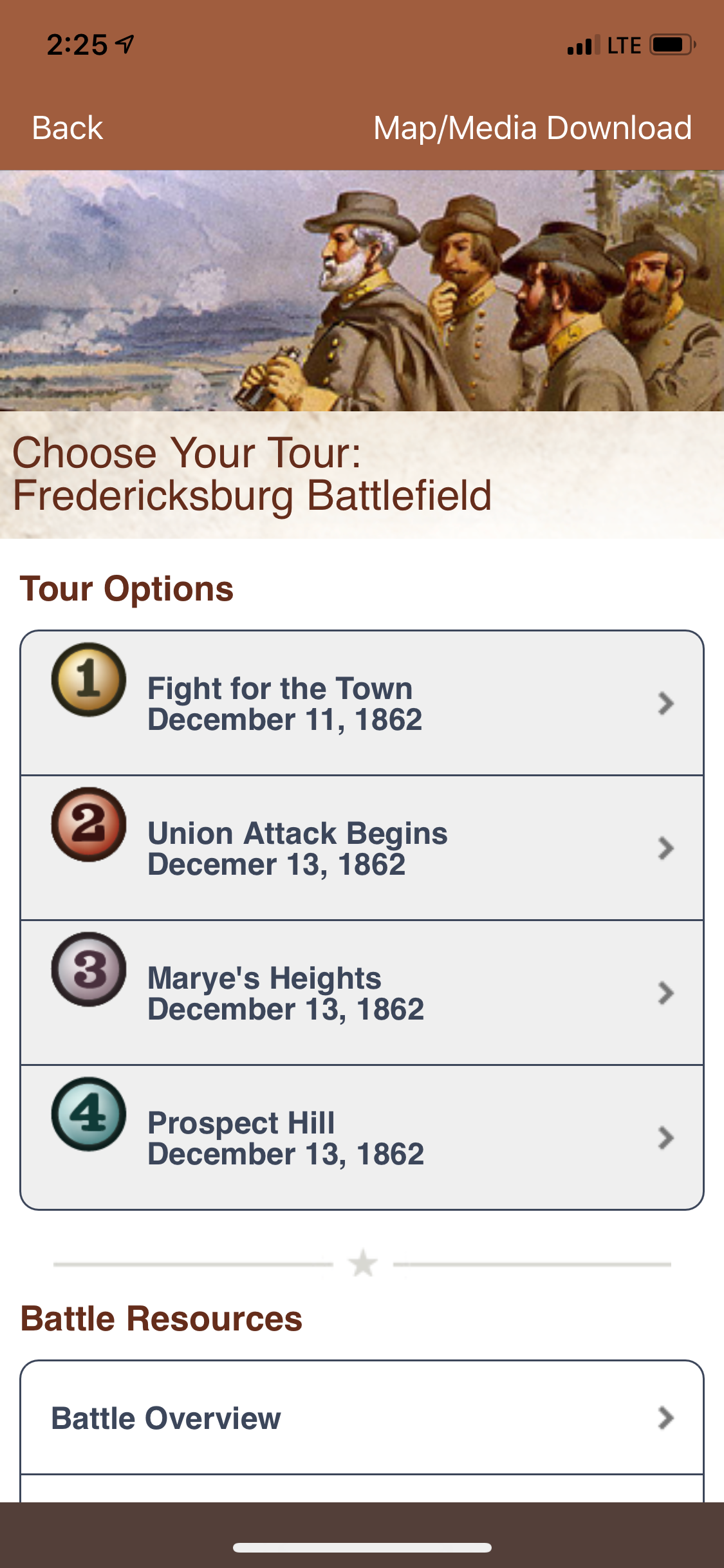 Fredericksburg Battle App