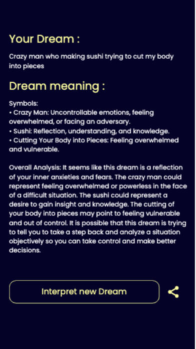 Dream Interpretation AI App Screenshot