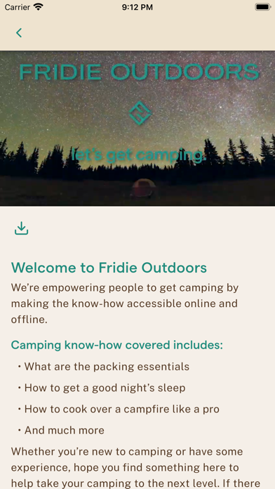 Fridie Outdoors: Camping tips Screenshot